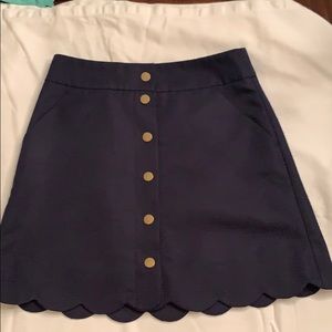 Navy blue J Crew scalloped skirt